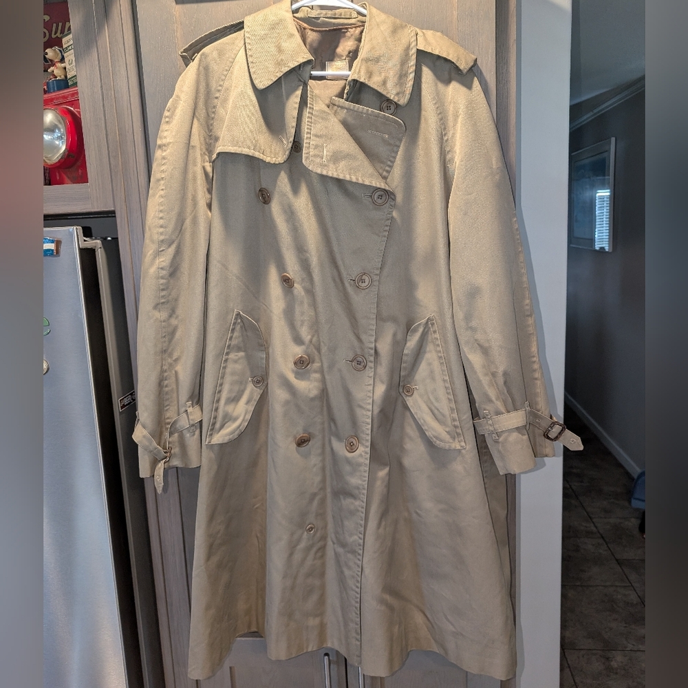 Burberry Vintage 90s Men's L Ladies XL Double Breasted Removable Liner